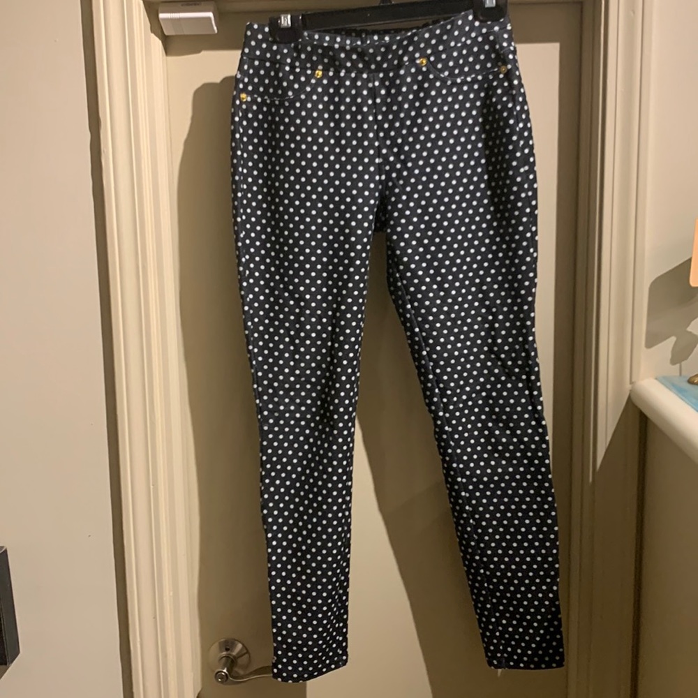 Michael Kors, size small black and white polka soft with subtle gold trim